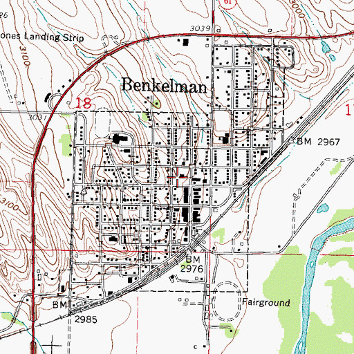 Topographic Map of Dundy County Ambulance Benkelman, NE