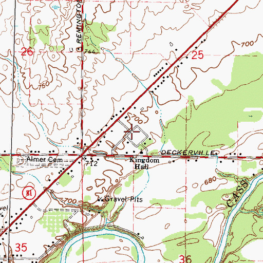 Topographic Map of Pinerest Mobile Estates, MI