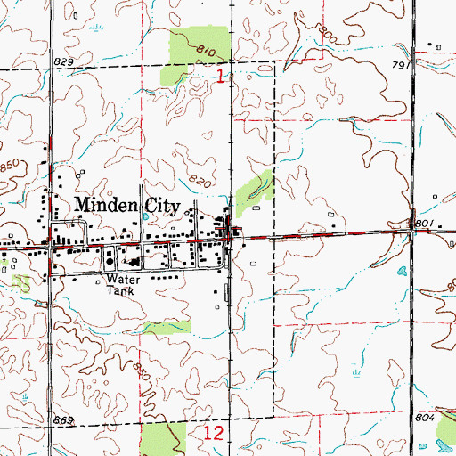 Topographic Map of Minden City Station, MI