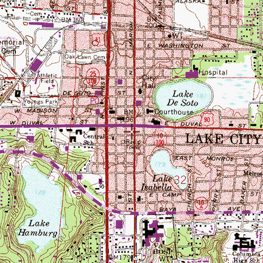 Topographic Map of Lake City Chamber of Commerce, FL