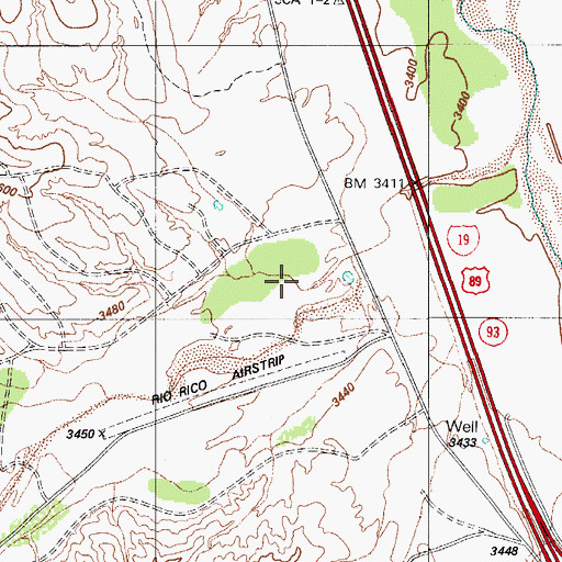 Topographic Map of Agua Fria Canyon, AZ