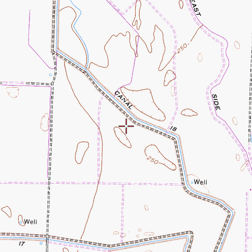 Topographic Map of Canal Eighteen, CA