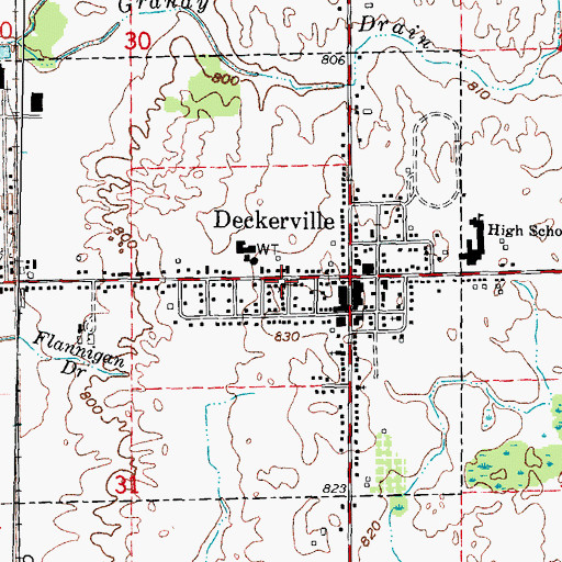 Topographic Map of First United Presbyterian Church, MI