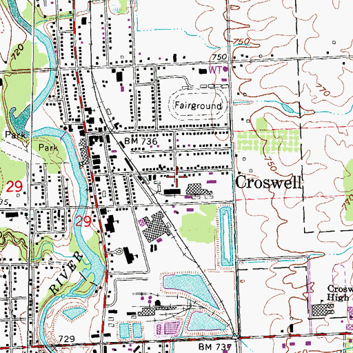 Topographic Map of Truman Park, MI
