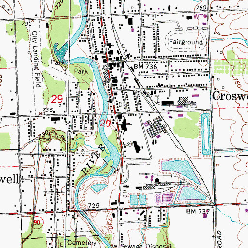 Topographic Map of Geiger Elementary School, MI
