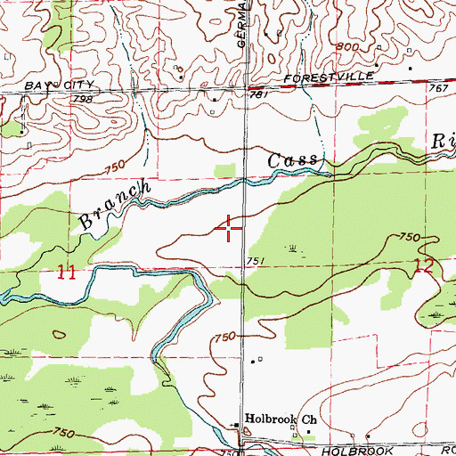 Topographic Map of Sanilac Petroglyphs Historic State Park, MI
