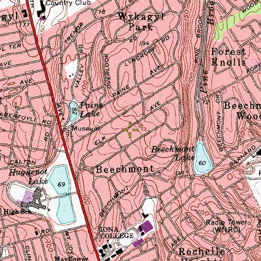 Topographic Map of Forest Heights, NY