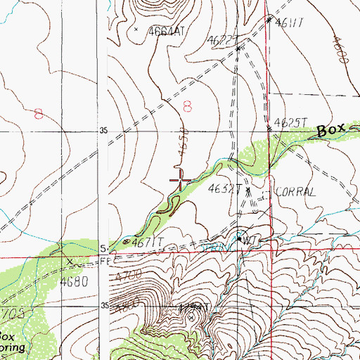Topographic Map of Box Spring Canyon, AZ