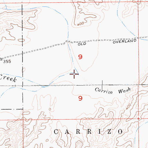 Topographic Map of Carrizo Creek, CA