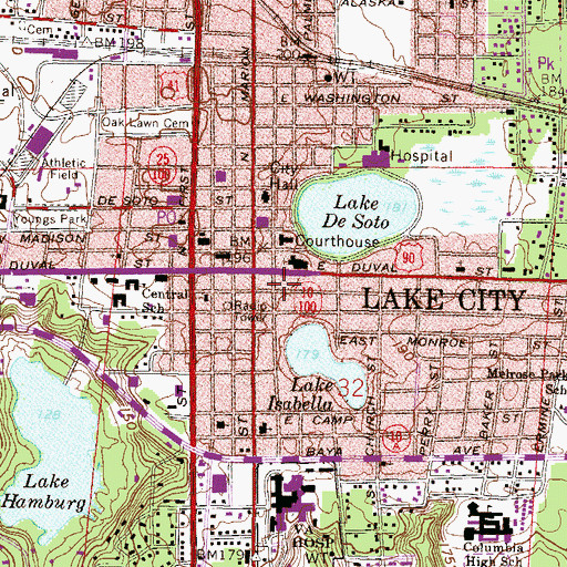Topographic Map of Lake City-Columbia County Historical Museum, FL