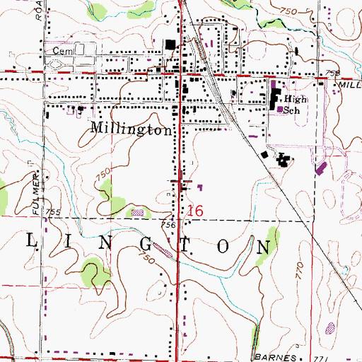Topographic Map of Millington Church of the Nazarene, MI
