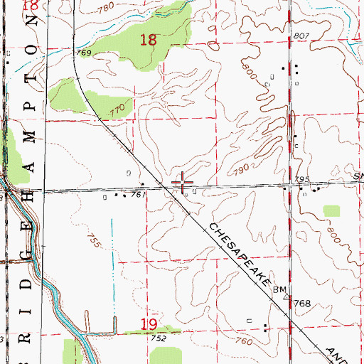 Topographic Map of Bridgehampton Post Office (historical), MI