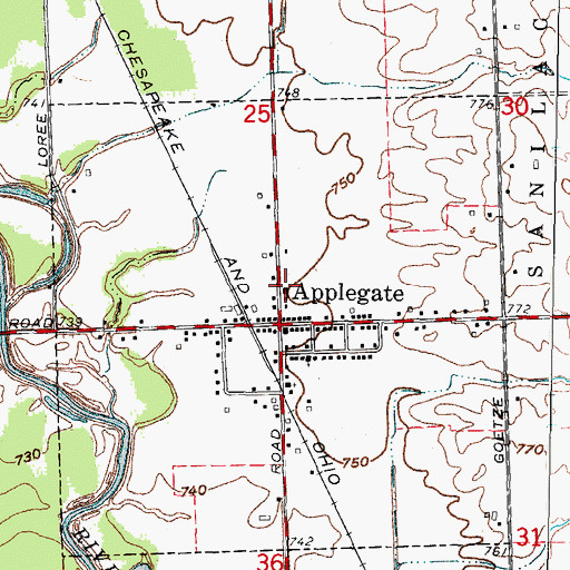 Topographic Map of Applegate Fire Department, MI