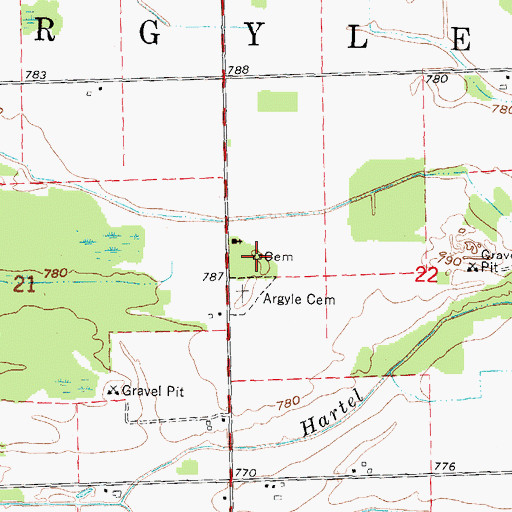 Topographic Map of Lutheran Cemetery, MI