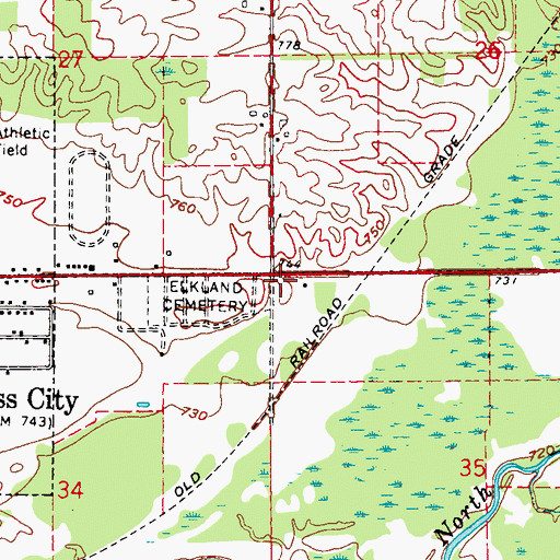 Topographic Map of State Reward Road Number One Historical Marker, MI