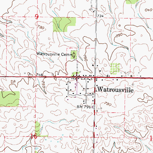 Topographic Map of Watrous General Store Historical Marker, MI