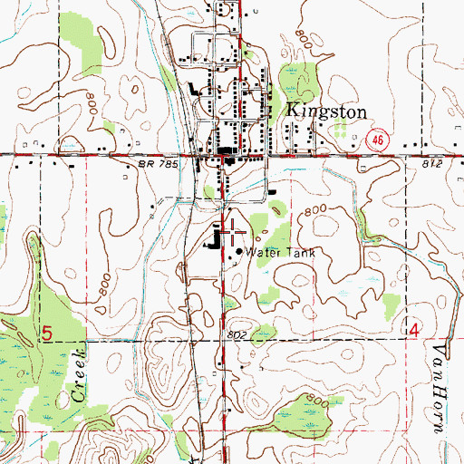 Topographic Map of Kingston Fire and Rescue, MI