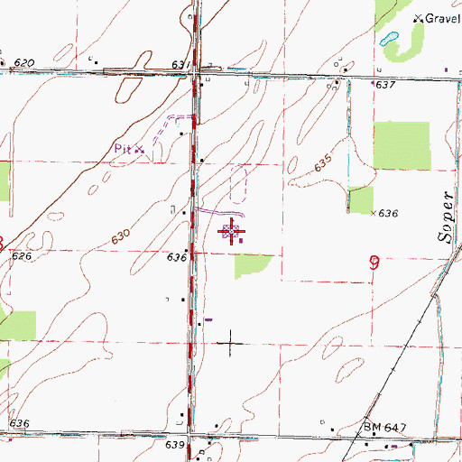 Topographic Map of Akron-Fairgrove High School, MI
