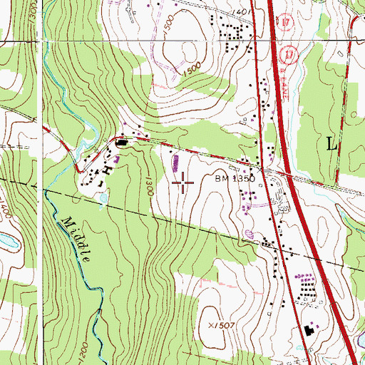 Topographic Map of Labelle Farms, NY