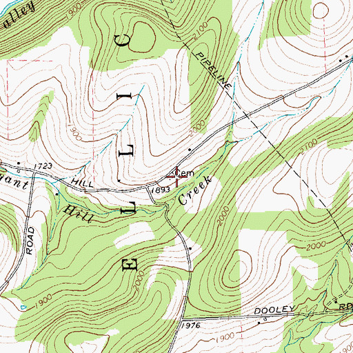 Topographic Map of Bryant Hill Cemetery, NY