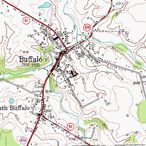 Topographic Map of Buffalo Elementary School, KY