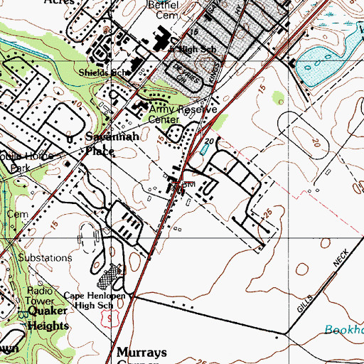 Topographic Map of First Baptist Church of Lewes, DE