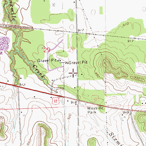 Topographic Map of Countryside Manor Mobile Home Park, WI