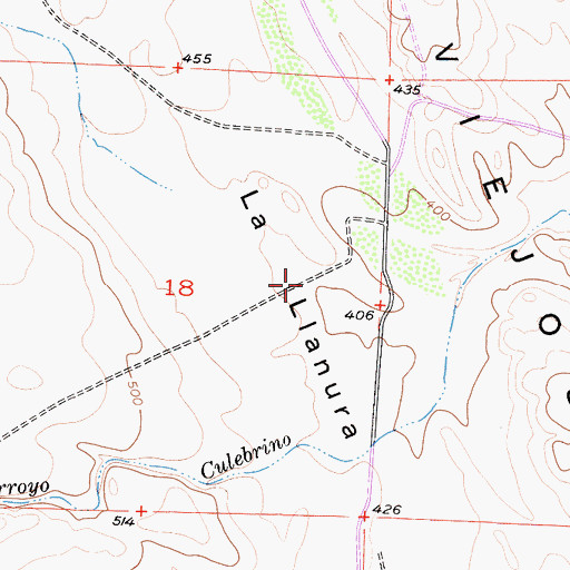 Topographic Map of La Llanura, CA