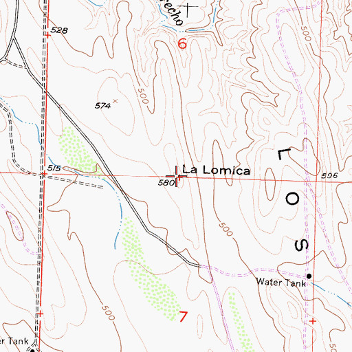 Topographic Map of La Lomica, CA