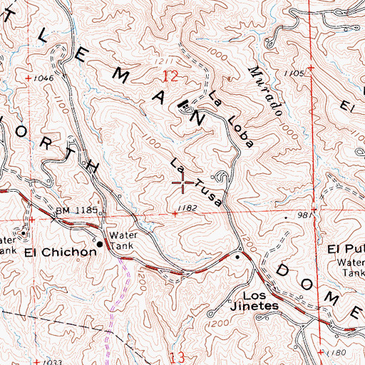 Topographic Map of La Tusa, CA