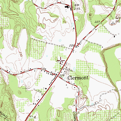 Topographic Map of Clermont Cemetery, NY
