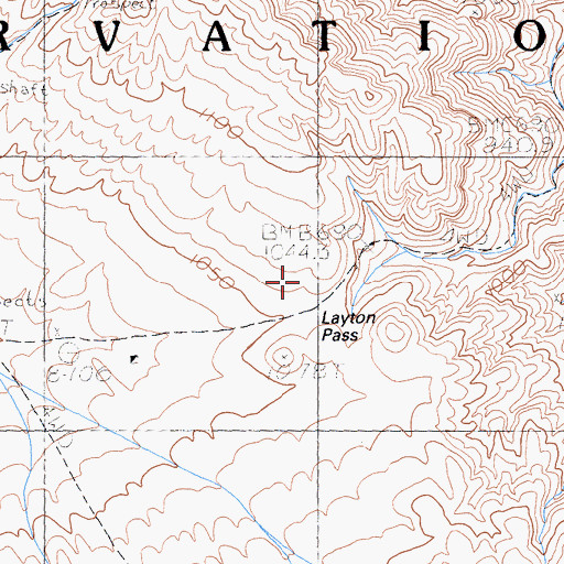 Topographic Map of Layton Pass, CA