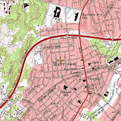 Topographic Map of Brentwood Plaza, NY