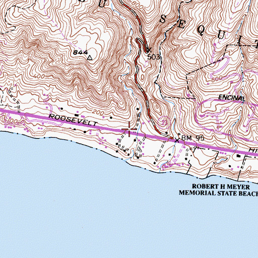 Topographic Map of Los Alisos Canyon, CA