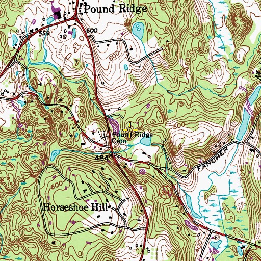 Topographic Map of Burial Hill, NY