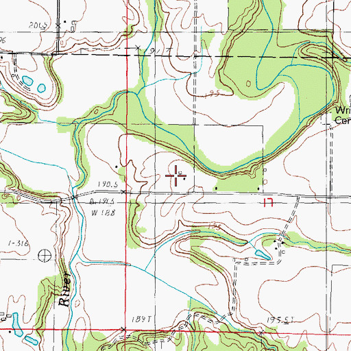 Topographic Map of Okaw Valley Orchard, IL