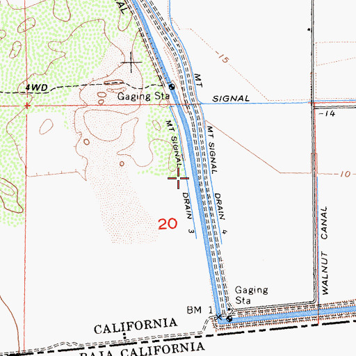 Topographic Map of Mount Signal Drain Three, CA