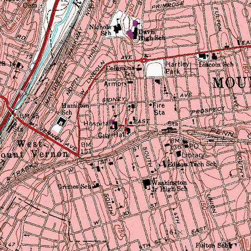 Topographic Map of Farnsworth Park, NY