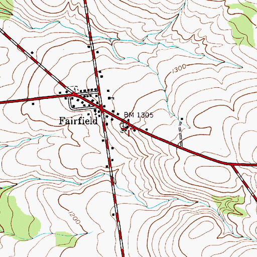 Topographic Map of Fairfield Cemetery East, NY