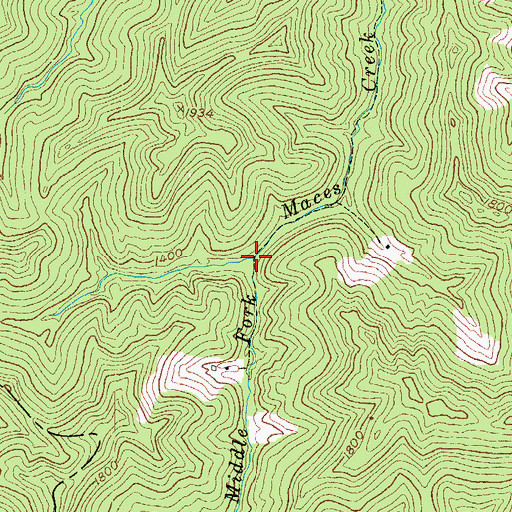 Topographic Map of Old Rock Branch, KY