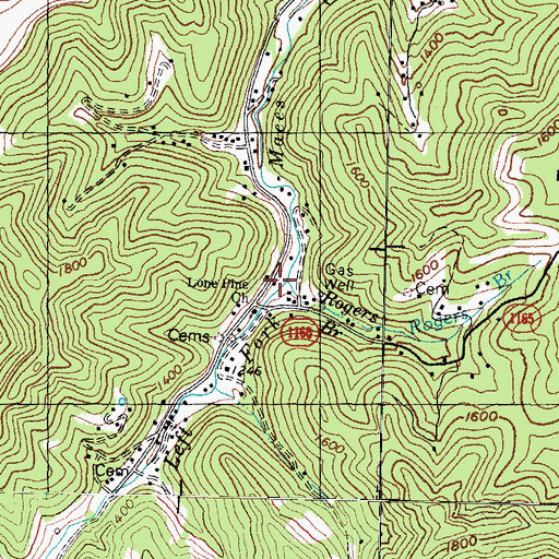 Topographic Map of Rodgers School (historical), KY