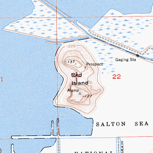 Topographic Map of Red Island, CA