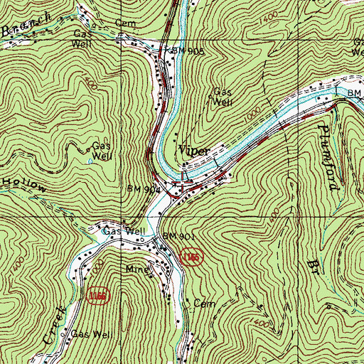 Topographic Map of Viper Post Office (historical), KY