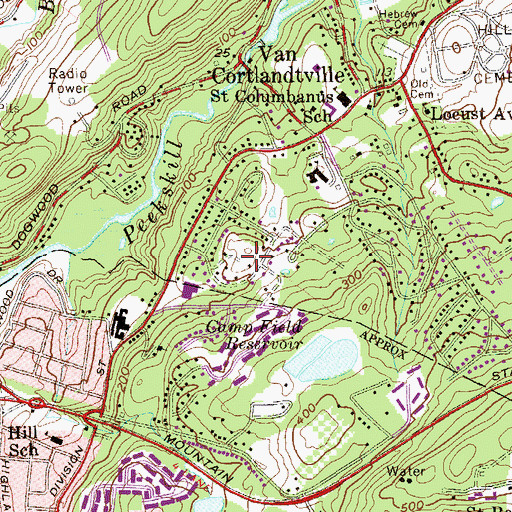 Topographic Map of Hall Hill, NY
