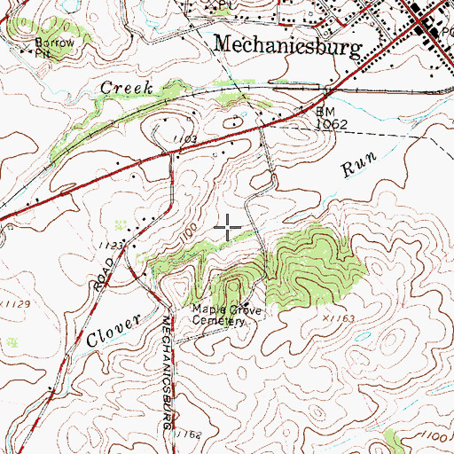 Topographic Map of Mustang Valley Farm, OH