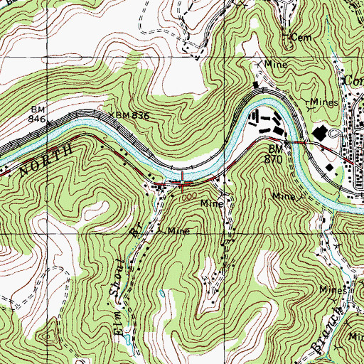 Topographic Map of Sunfire Mine, KY