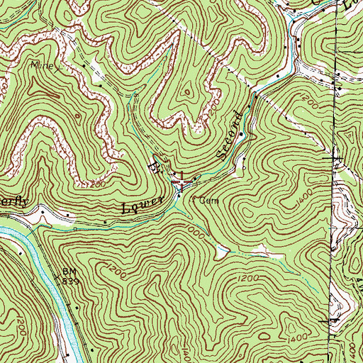 Topographic Map of Flat Gap School (historical), KY