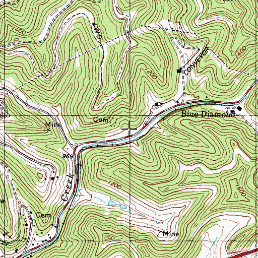 Topographic Map of Twin Hollow, KY