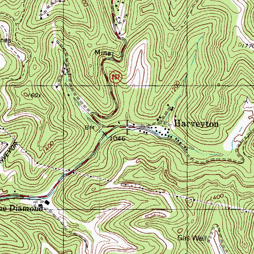 Topographic Map of Hogpen Branch, KY