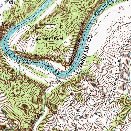 Topographic Map of Sweet Home (historical), KY
